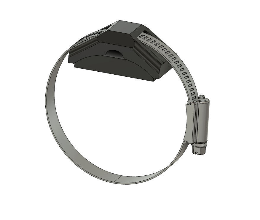 Black PipeBandit clamp for 2.5 to 3 inch copper pipe