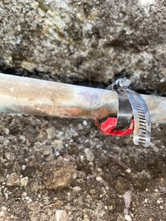 PipeBandit pipe repair clamp installed underground