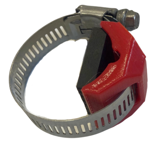 Red PipeBandit repair clamp close-up view