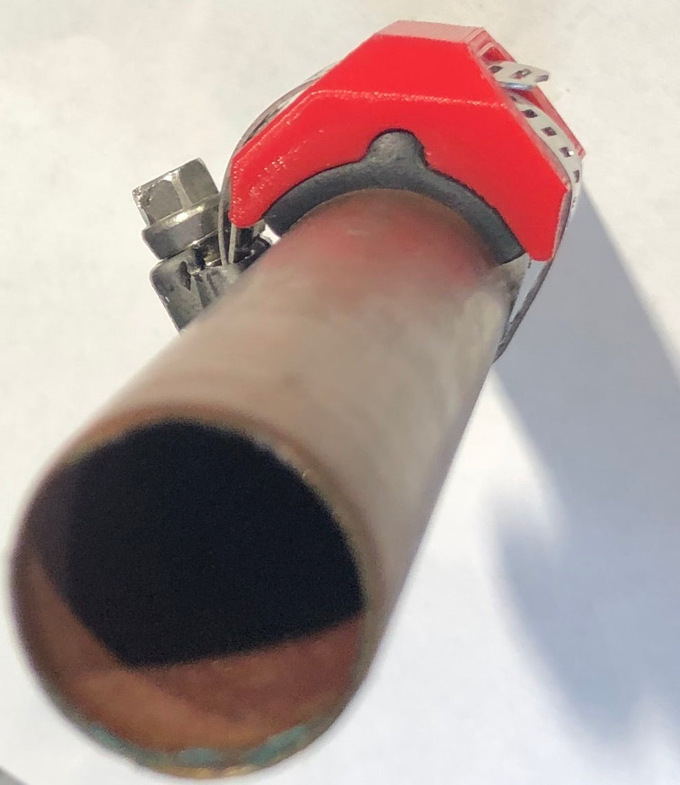 Red PipeBandit clamp for 1 to 1.5 inch copper pipe