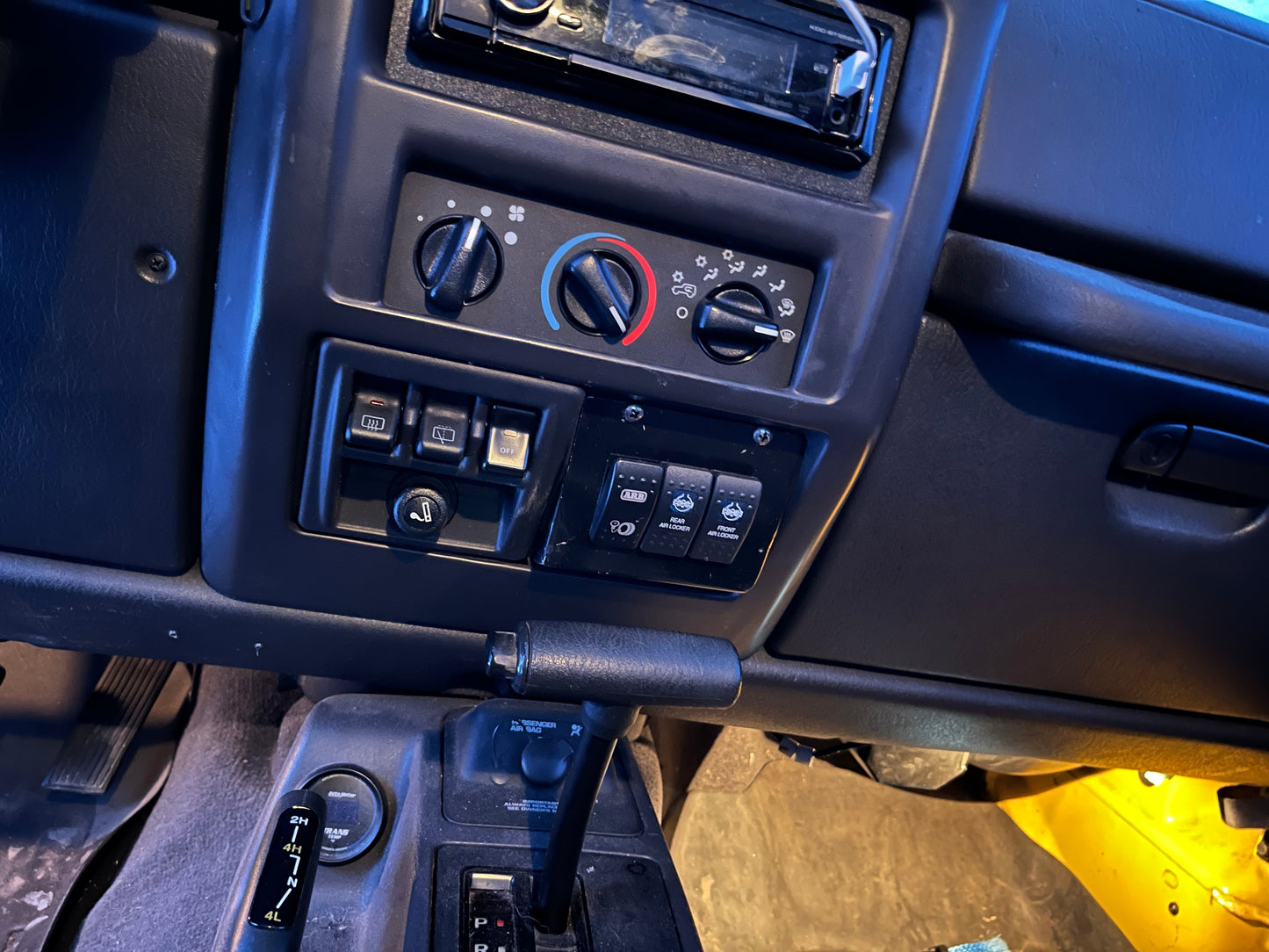 Jeep TJ dash panel insert for ARB rocker switches